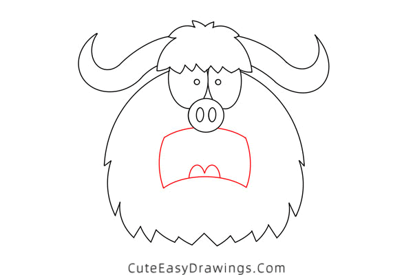 how to draw a cartoon yak - www.cuteeasydrawings.com