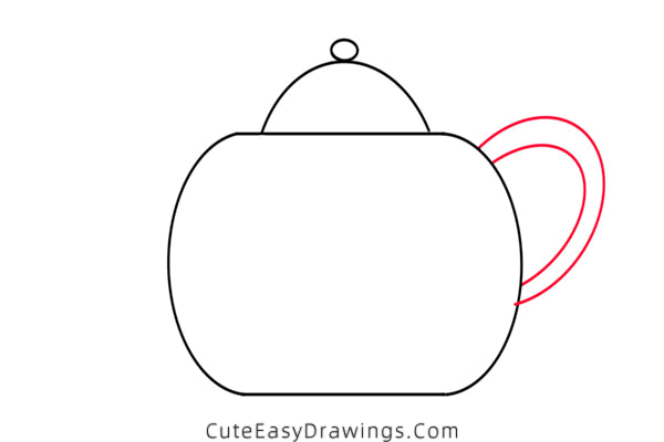 how to draw a teapot - www.cuteeasydrawings.com