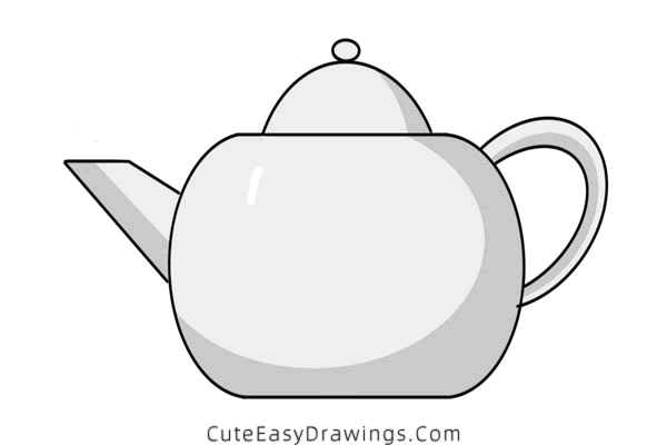 how to draw a teapot - www.cuteeasydrawings.com