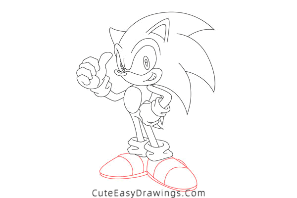 how to draw sonic the hedgehog - www.cuteeasydrawings.com