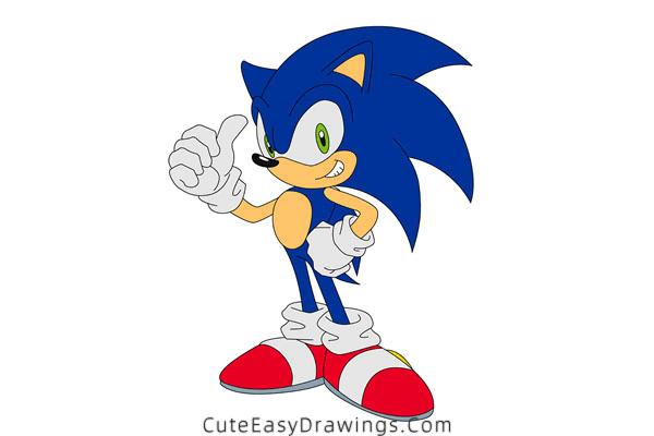 how to draw sonic the hedgehog - www.cuteeasydrawings.com