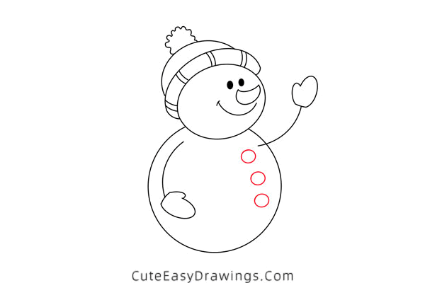 how to draw a snowman easy - www.cuteeasydrawings.com