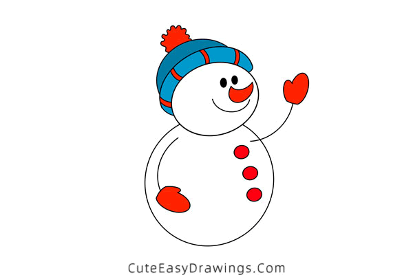 how to draw a snowman easy - www.cuteeasydrawings.com