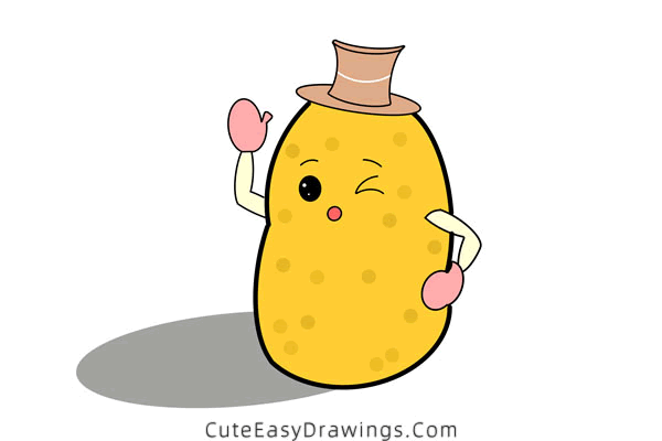 how to draw a cartoon potato - www.cuteeasydrawings.com