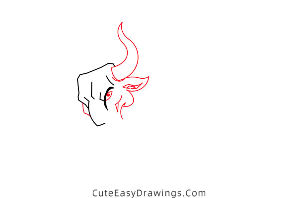 how to draw a bull - www.cuteeasydrawings.com