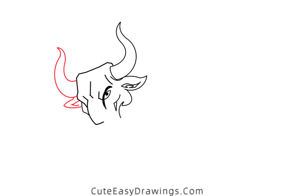 how to draw a bull - www.cuteeasydrawings.com