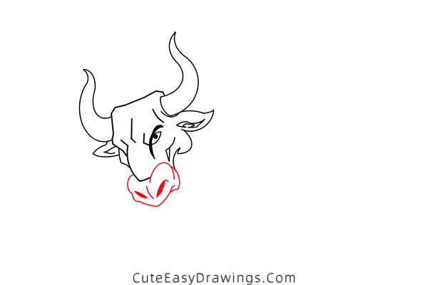 how to draw a bull - www.cuteeasydrawings.com