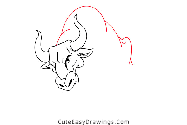 how to draw a bull - www.cuteeasydrawings.com