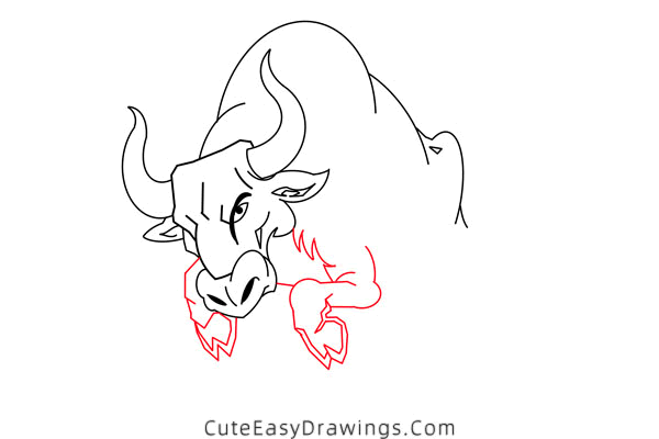 how to draw a bull - www.cuteeasydrawings.com