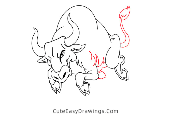 how to draw a bull - www.cuteeasydrawings.com