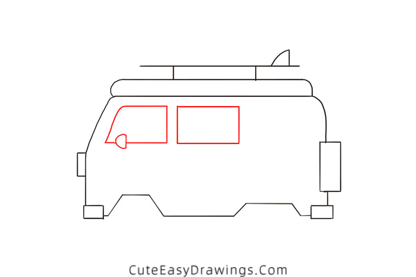 how to draw a van - www.cuteeasydrawings.com