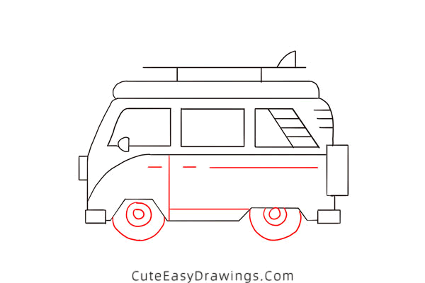 how to draw a van - www.cuteeasydrawings.com