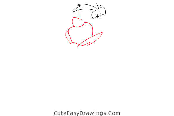 how to draw fred flintstone - www.cuteeasydrawings.com