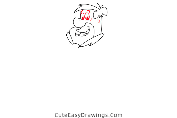 how to draw fred flintstone - www.cuteeasydrawings.com