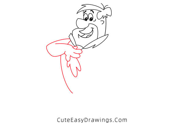 how to draw fred flintstone - www.cuteeasydrawings.com