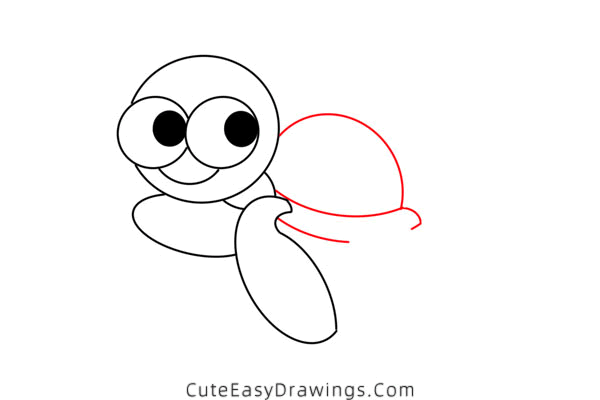 how to draw a sea turtle - www.cuteeasydrawings.com