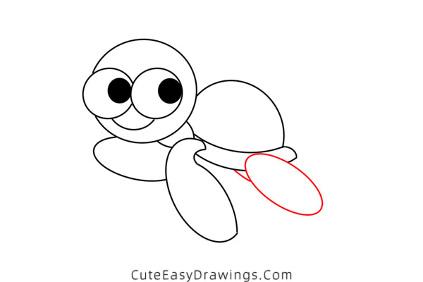 how to draw a sea turtle - www.cuteeasydrawings.com