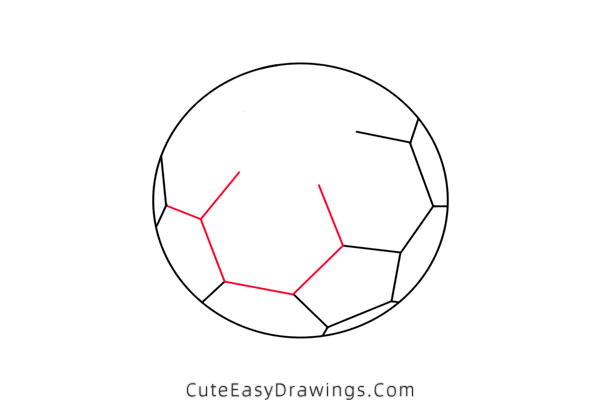 how to draw a soccer ball - www.cuteeasydrawings.com