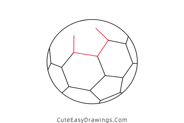 how to draw a soccer ball - www.cuteeasydrawings.com