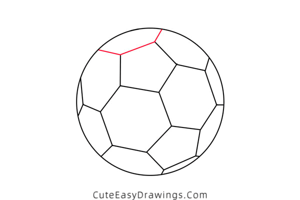 how to draw a soccer ball - www.cuteeasydrawings.com