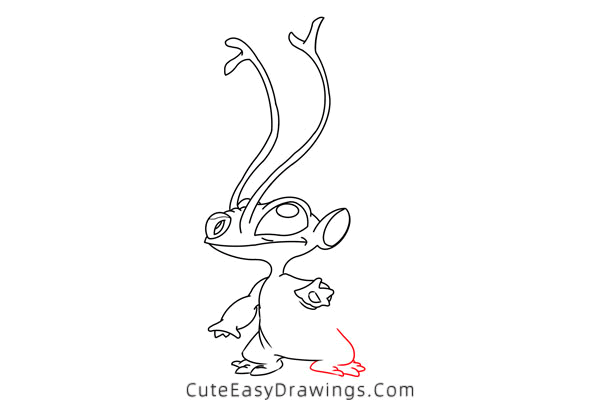 how to draw sparky from lilo stitch - www.cuteeasydrawings.com