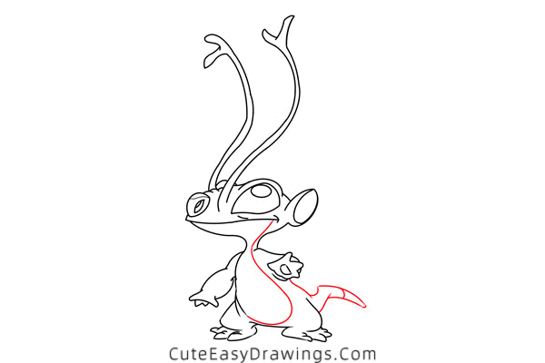 how to draw sparky from lilo stitch - www.cuteeasydrawings.com