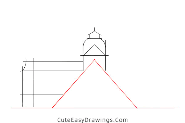 how to draw the louvre - www.cuteeasydrawings.com