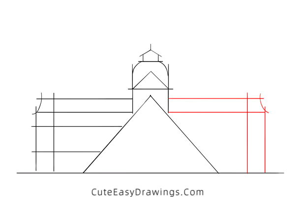 how to draw the louvre - www.cuteeasydrawings.com