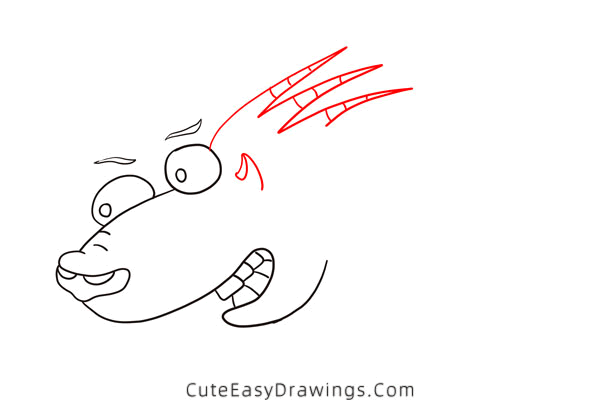 how to draw a porcupine - www.cuteeasydrawings.com