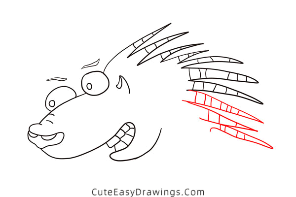 how to draw a porcupine - www.cuteeasydrawings.com