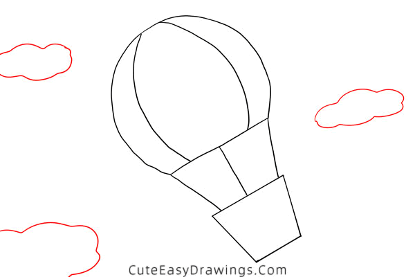 how to draw a hot air balloon easy - www.cuteeasydrawings.com