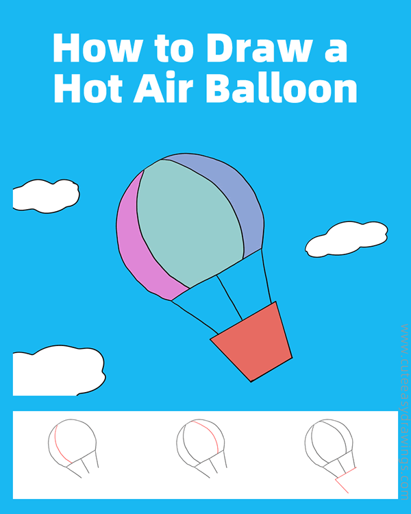 how to draw a hot air balloon easy - www.cuteeasydrawings.com