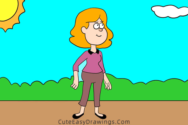 how to draw a mom - www.cuteeasydrawings.com