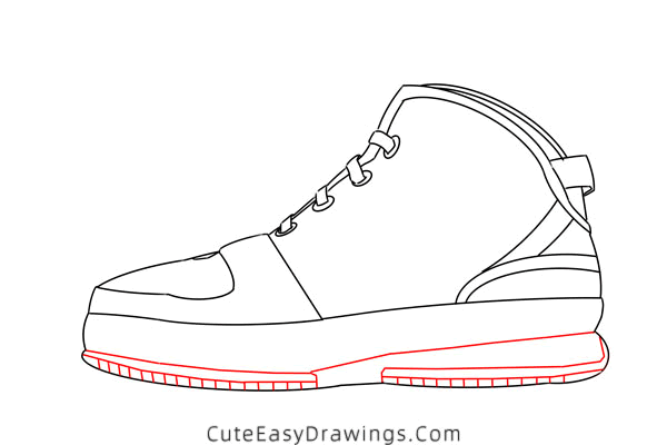 how to draw basketball shoes - www.cuteeasydrawings.com