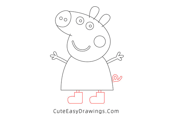 how to draw peppa pig - www.cuteeasydrawings.com