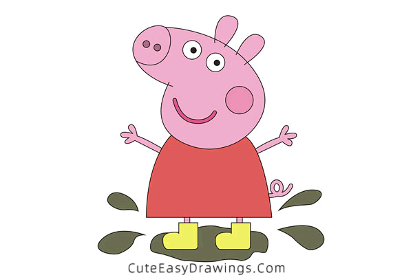 how to draw peppa pig - www.cuteeasydrawings.com