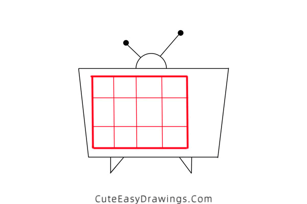 how to draw a tv - www.cuteeasydrawings.com