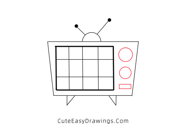 how to draw a tv - www.cuteeasydrawings.com