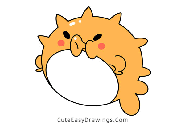 how to draw a blowfish - www.cuteeasydrawings.com