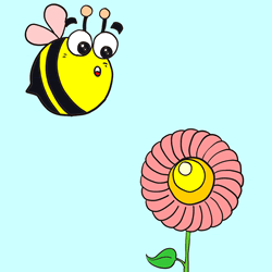 How to Draw a Bee with a Flower Step by Step