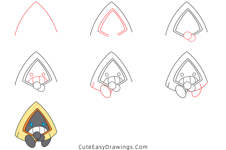 how to draw snorunt from pokemon - www.cuteeasydrawings.com