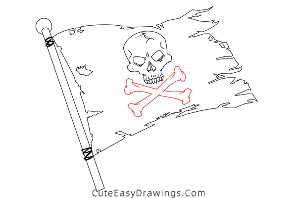 how to draw a pirate flag - www.cuteeasydrawings.com