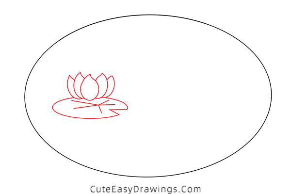 how to draw a lotus pond - www.cuteeasydrawings.com