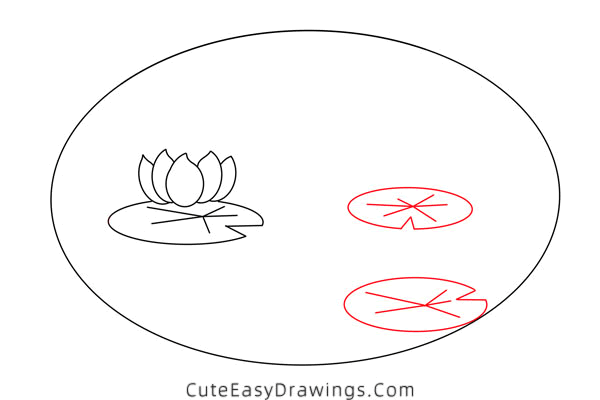 how to draw a lotus pond - www.cuteeasydrawings.com