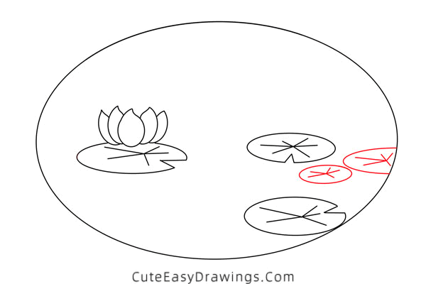 how to draw a lotus pond - www.cuteeasydrawings.com