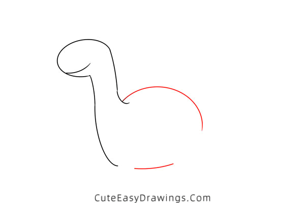 how to draw a cute brontosaurus - www.cuteeasydrawings.com