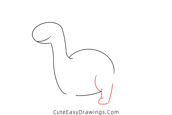 how to draw a cute brontosaurus - www.cuteeasydrawings.com