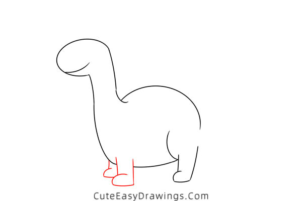 how to draw a cute brontosaurus - www.cuteeasydrawings.com