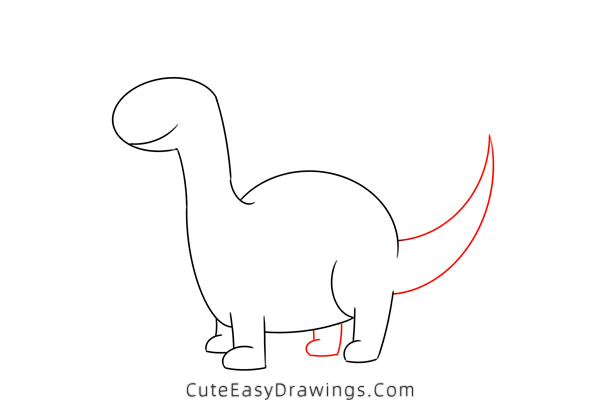 how to draw a cute brontosaurus - www.cuteeasydrawings.com