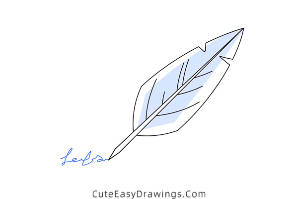 how to draw a quill pen - www.cuteeasydrawings.com